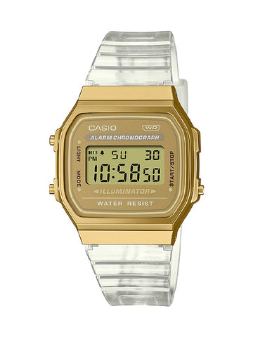 CASIO A168XESG-9AJF Classic Digital Watch with Stainless Steel Band LED Backlight Water Resistant
