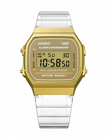 CASIO A168XESG-9AJF Classic Digital Watch with Stainless Steel Band LED Backlight Water Resistant