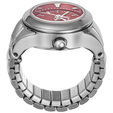 AK014SSRED Ring Watch AK Series 1-Year Warranty Silver Red Stylish Design Durable Build Water Resistant