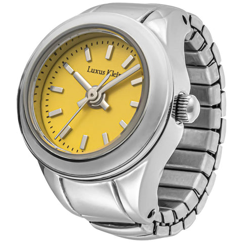 AK016SSYEO Elegant Ring Watch AK Series Silver/Yellow 1-Year Warranty Stylish Design Durable Materials