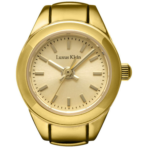 AK017YGGD Ring Watch AK Series 1 Year Warranty Gold Elegant Design Water Resistant Stylish Accessory