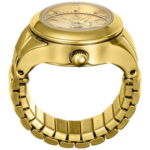 AK017YGGD Ring Watch AK Series 1 Year Warranty Gold Elegant Design Water Resistant Stylish Accessory
