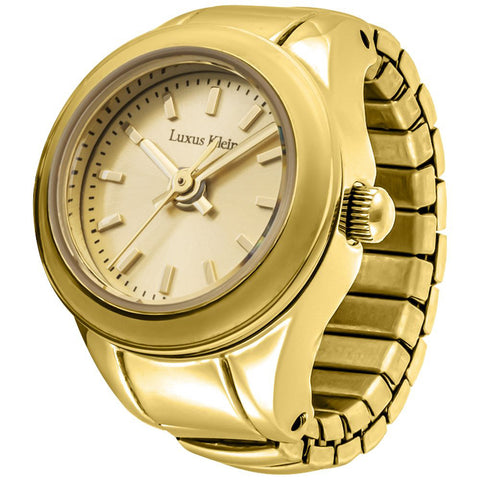 AK017YGGD Ring Watch AK Series 1 Year Warranty Gold Elegant Design Water Resistant Stylish Accessory