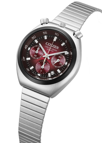 CITIZEN AN3714-84Z Record Label Chronograph Eco-Drive Stainless Steel Water Resistant 100m
