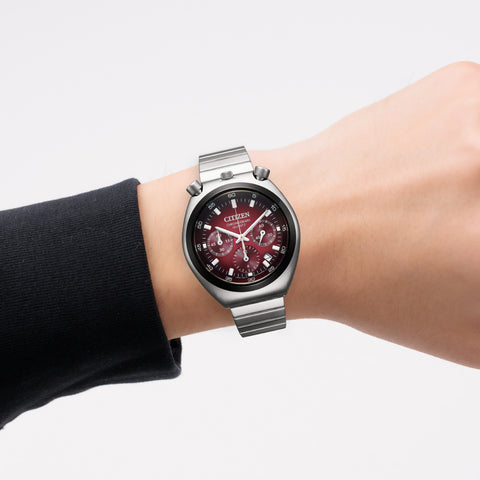 CITIZEN AN3714-84Z Record Label Chronograph Eco-Drive Stainless Steel Water Resistant 100m