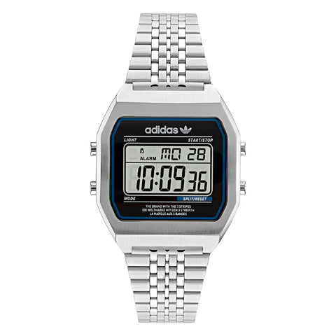 ADIDAS AOST22072 Watch - Digital Two 1 Year Warranty Silver Lightweight Stylish Design Water Resistant