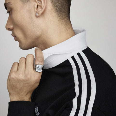 ADIDAS AOST26037 Digital Two Ring 1-Year Warranty Silver Stylish Design Water-Resistant Lightweight