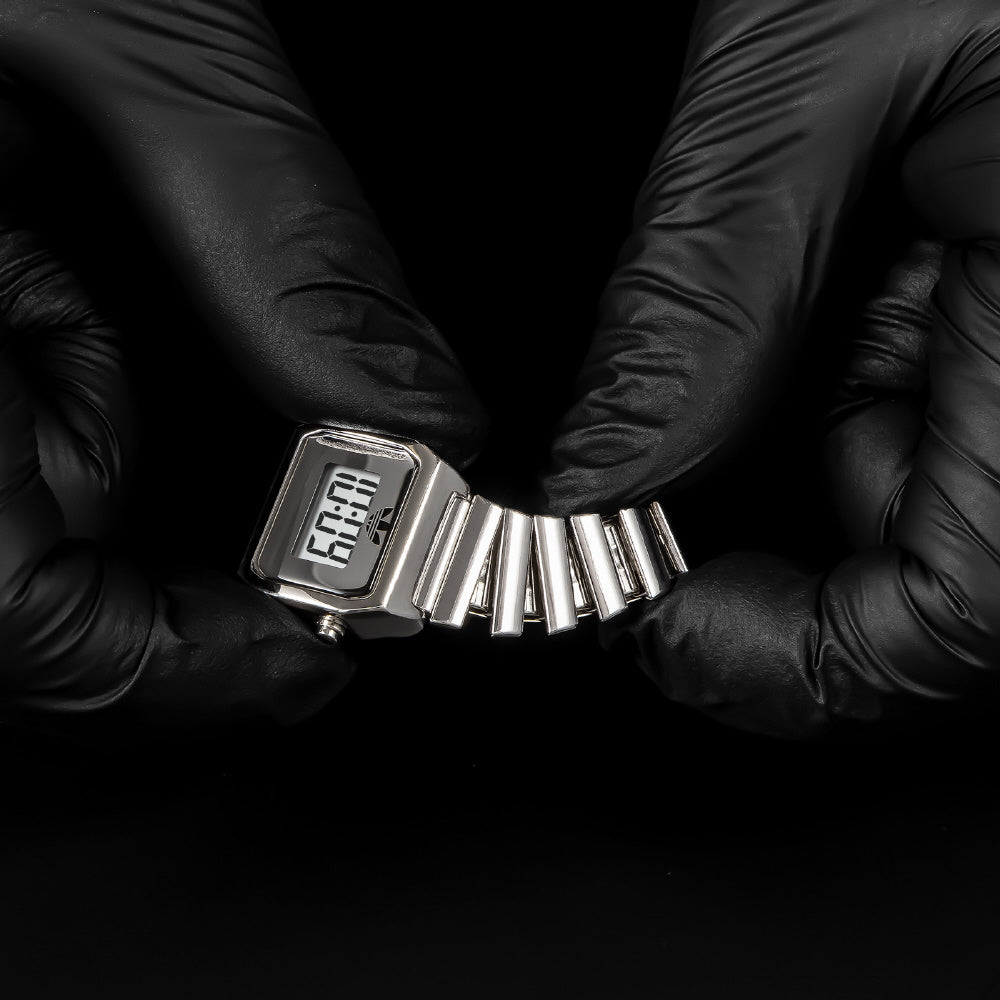 ADIDAS AOST26037 Digital Two Ring 1-Year Warranty Silver | IPPO