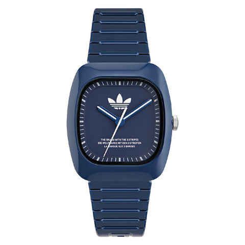 AOSY24029 Retro Wave Two 1-Year Warranty Stylish Blue Design Water-Resistant Quartz Movement Fashionable Retro Aesthetic