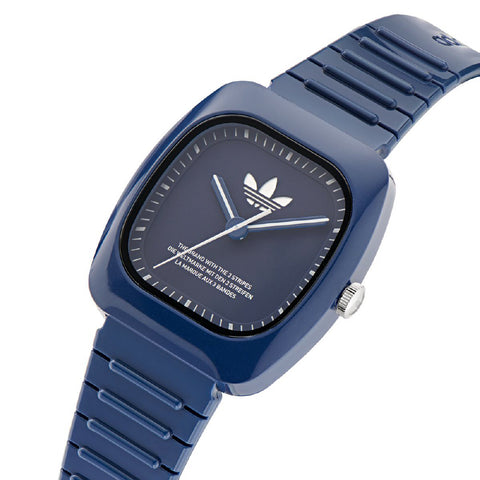 AOSY24029 Retro Wave Two 1-Year Warranty Stylish Blue Design Water-Resistant Quartz Movement Fashionable Retro Aesthetic