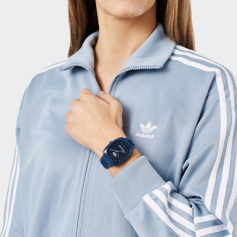 AOSY24029 Retro Wave Two 1-Year Warranty Stylish Blue Design Water-Resistant Quartz Movement Fashionable Retro Aesthetic