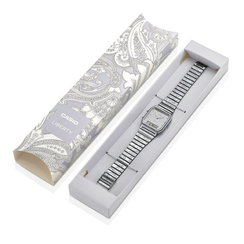 CASIO AQ-230ELT-7AJR Classic Silver Collaboration Model - Retro Style - Lightweight Design - Water Resistant