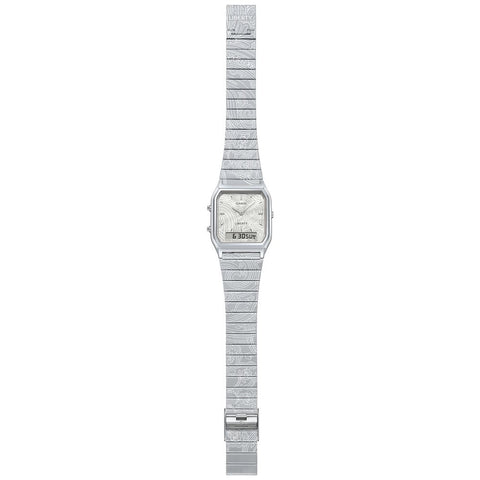 CASIO AQ-230ELT-7AJR Classic Silver Collaboration Model - Retro Style - Lightweight Design - Water Resistant