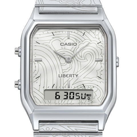 CASIO AQ-230ELT-7AJR Classic Silver Collaboration Model - Retro Style - Lightweight Design - Water Resistant