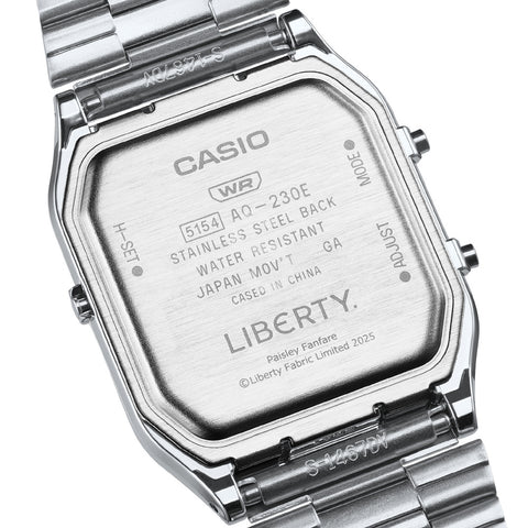 CASIO AQ-230ELT-7AJR Classic Silver Collaboration Model - Retro Style - Lightweight Design - Water Resistant