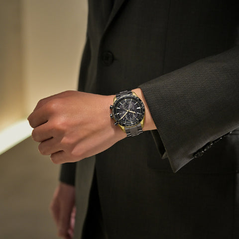 CITIZEN AT8384-58E Limited Edition Eco-Drive Solar Radio Controlled Black Titanium 50th Anniversary Watch