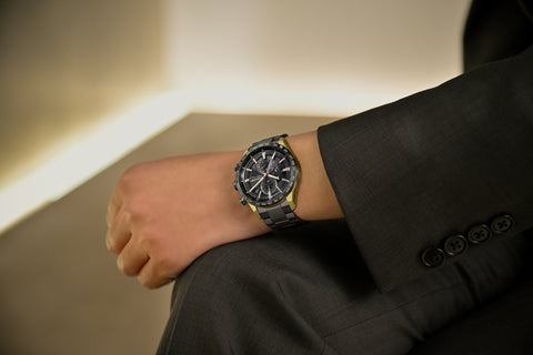 CITIZEN AT8384-58E Limited Edition Eco-Drive Solar Radio Controlled Black Titanium 50th Anniversary Watch