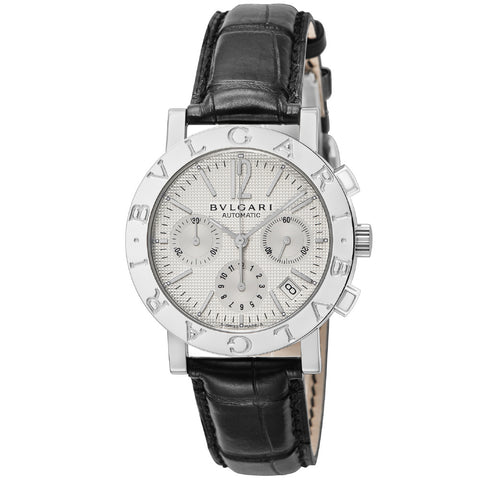 BVLGARI BB38WSLDCHN Luxury Swiss Quartz White Dial Stainless Steel Case Water Resistant 2-Year Warranty