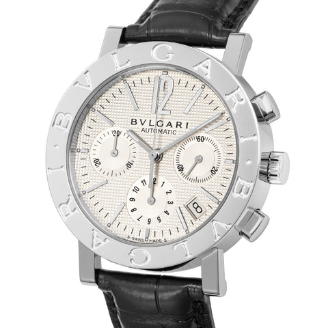 BVLGARI BB38WSLDCHN Luxury Swiss Quartz White Dial Stainless Steel Case Water Resistant 2-Year Warranty