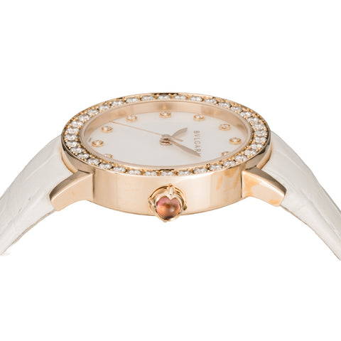 BVLGARI BBLP33WGDL12 Elegant White Pearl Dial 2-Year Warranty Swiss Made Luxury Watch