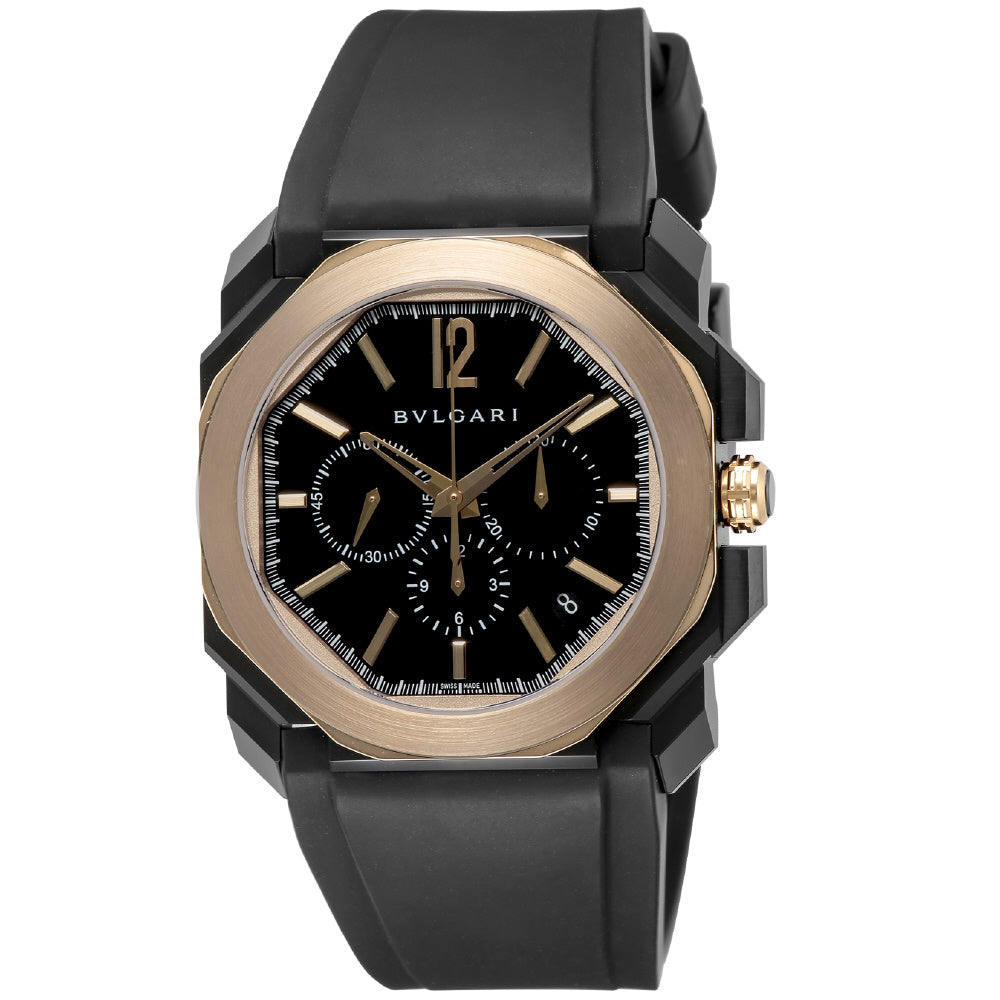 BVLGARI BGO41BBSPGVDCH Watch - Octo Ultra Nero 2-Year Warranty Black Elegant Design Swiss Movement Luxury Timepiece