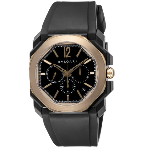 BVLGARI BGO41BBSPGVDCH Watch - Octo Ultra Nero 2-Year Warranty Black Elegant Design Swiss Movement Luxury Timepiece