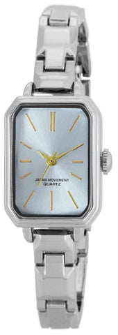 BL1161S Fashion Watch Square Design Silver Blue Dial Stylish Quartz Water Resistant
