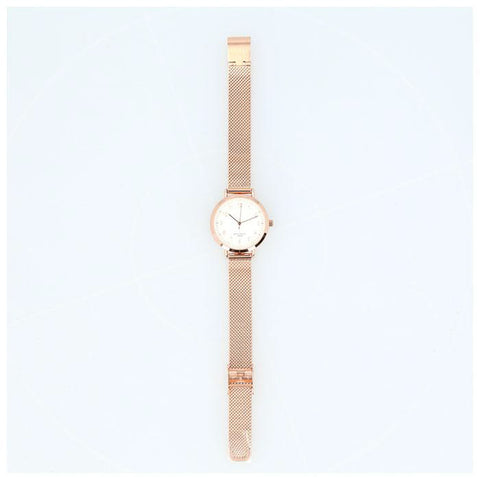 Sun Flame BL1212-G Elegant Mesh Strap Watch Stylish Gold Finish Water Resistant Durable Design