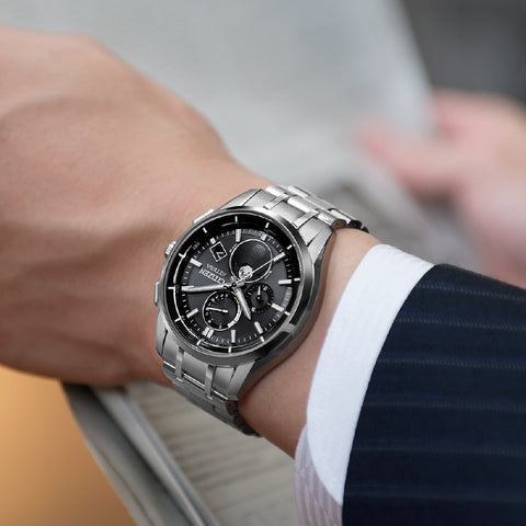 Citizen Men's ATTESA Solar-Powered Eco-Drive Radio Watch Direct Flight Moon Phase BY1001-66E