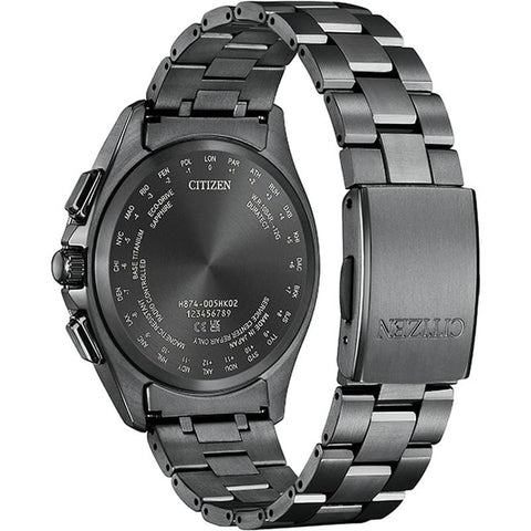 Citizen Men's ATTESA Solar Powered Eco-Drive Radio-Controlled Direct Flight Moon Phase Black Titanium Series Watch BY1006-62E