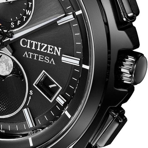 Citizen Men's ATTESA Solar Powered Eco-Drive Radio-Controlled Direct Flight Moon Phase Black Titanium Series Watch BY1006-62E