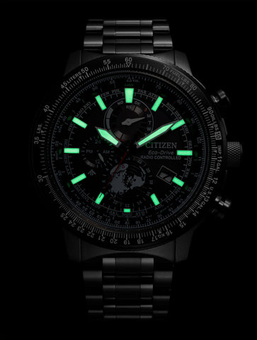 Citizen Men's Watch PROMASTER SKY Series Solar Powered Eco-Drive Radio Controlled Direct Flight Geo-Trekker BY3005-56G