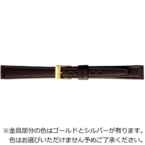 C113BL Genuine Leather Smooth Carbonized 14mm Strap Durable Buckle Dark Brown