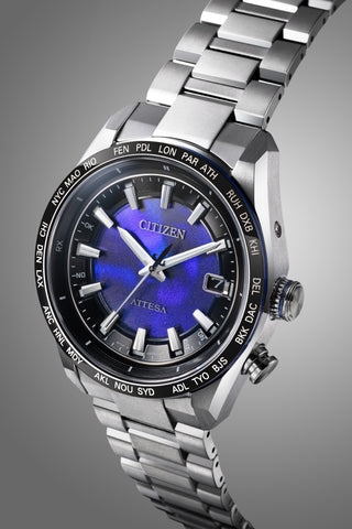 Citizen Men's Watch ATTESA UNITE with BLUE Eco-Drive Radio Controlled Direct Flight ACT Line CB0288-65L