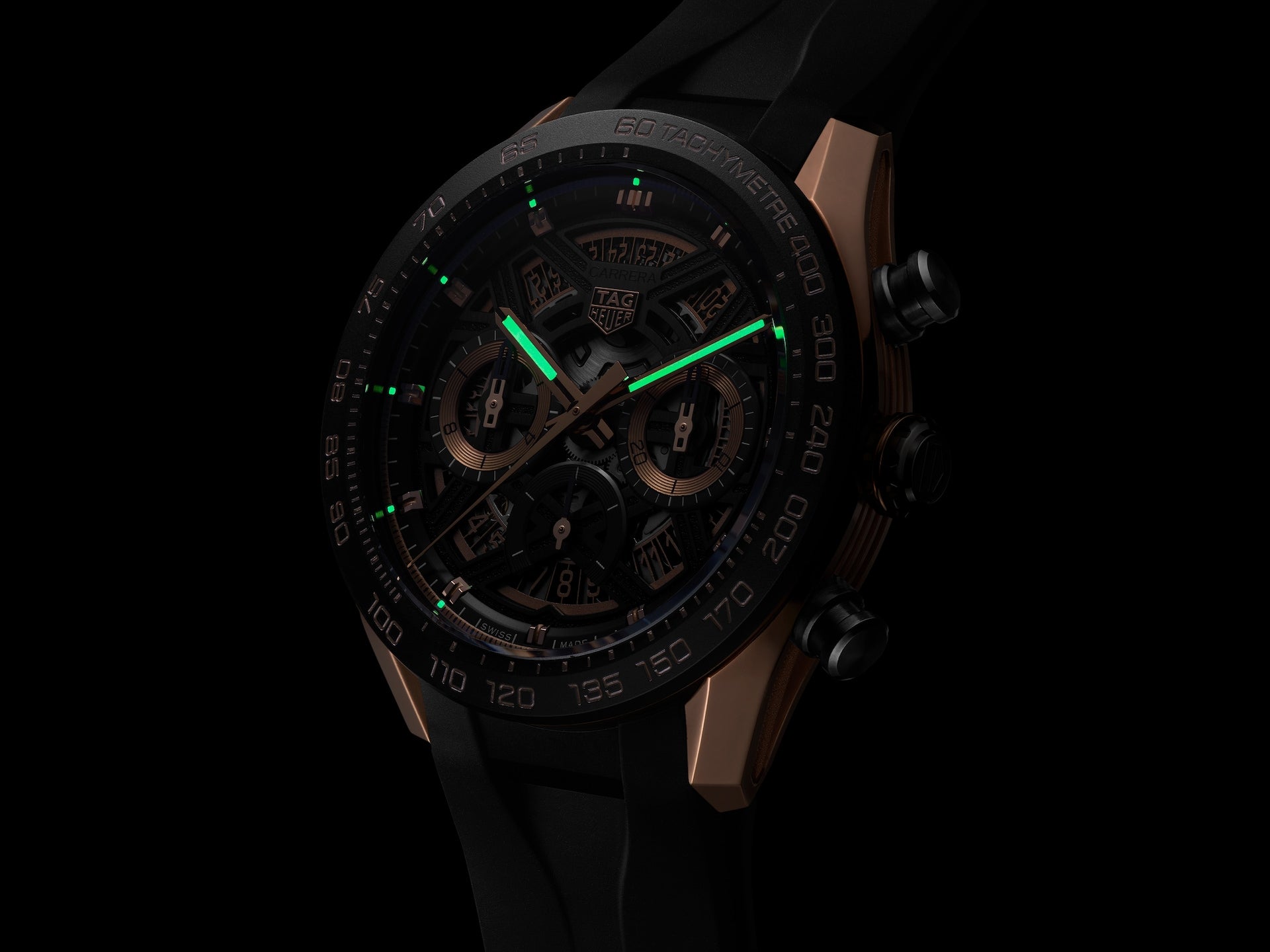 TAG Heuer CBU2050.FT6273 Watch - Swiss Automatic Movement Chronograph Black Rubber Strap 200m Water Resistant