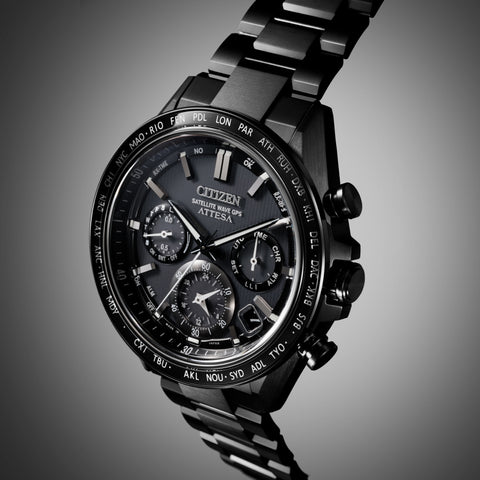 Citizen Men's ATTESA ACT Line Black Titanium Series Eco-Drive GPS Satellite Watch, Double Direct Flight CC4055-65E