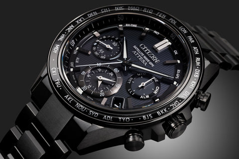 Citizen Men's ATTESA ACT Line Black Titanium Series Eco-Drive GPS Satellite Watch, Double Direct Flight CC4055-65E