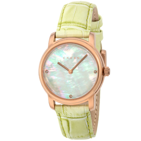 CR903804 CROSS White Pearl Elegant Design Water Resistant Quartz Movement Classic Style
