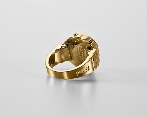 CASIO CRW-001G-9JR Elegant Gold Design Unique Ring Style Quartz Movement Water Resistant