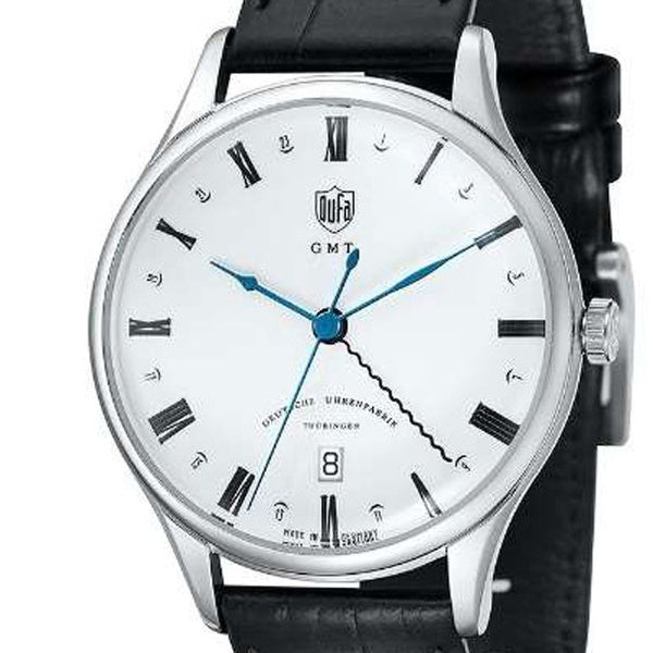 DUFA DF900602 Watch - Elegant Design Swiss Movement GMT Function Water Resistant Leather Strap (Image 2)