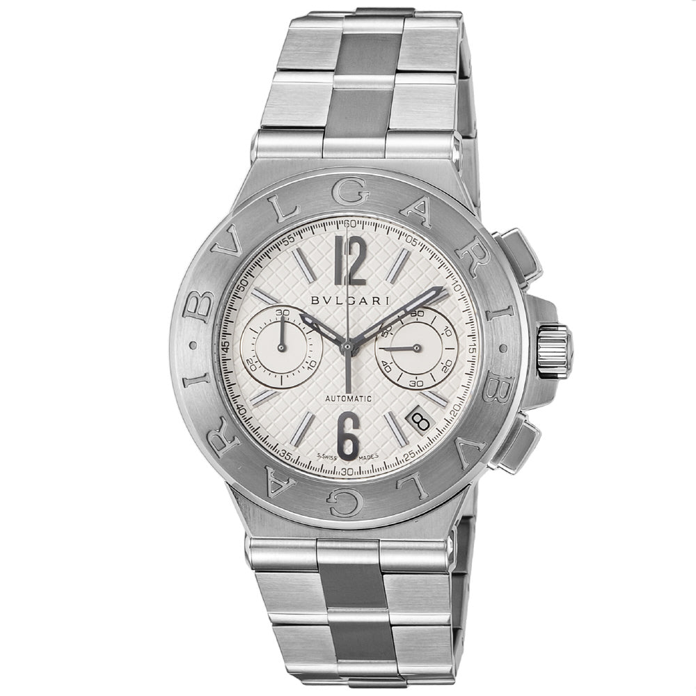 BVLGARI DG40C6SSDCH Watch - Diagono 2-Year Warranty Silver Stainless Steel Swiss Made Water Resistant