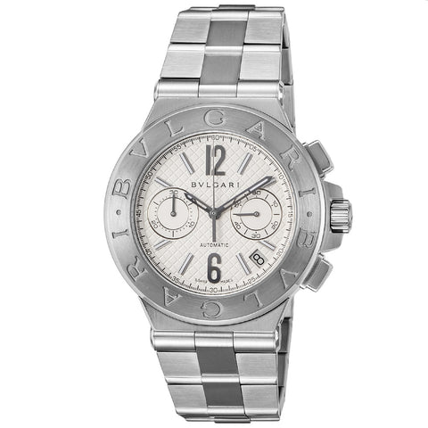BVLGARI DG40C6SSDCH Watch - Diagono 2-Year Warranty Silver Stainless Steel Swiss Made Water Resistant