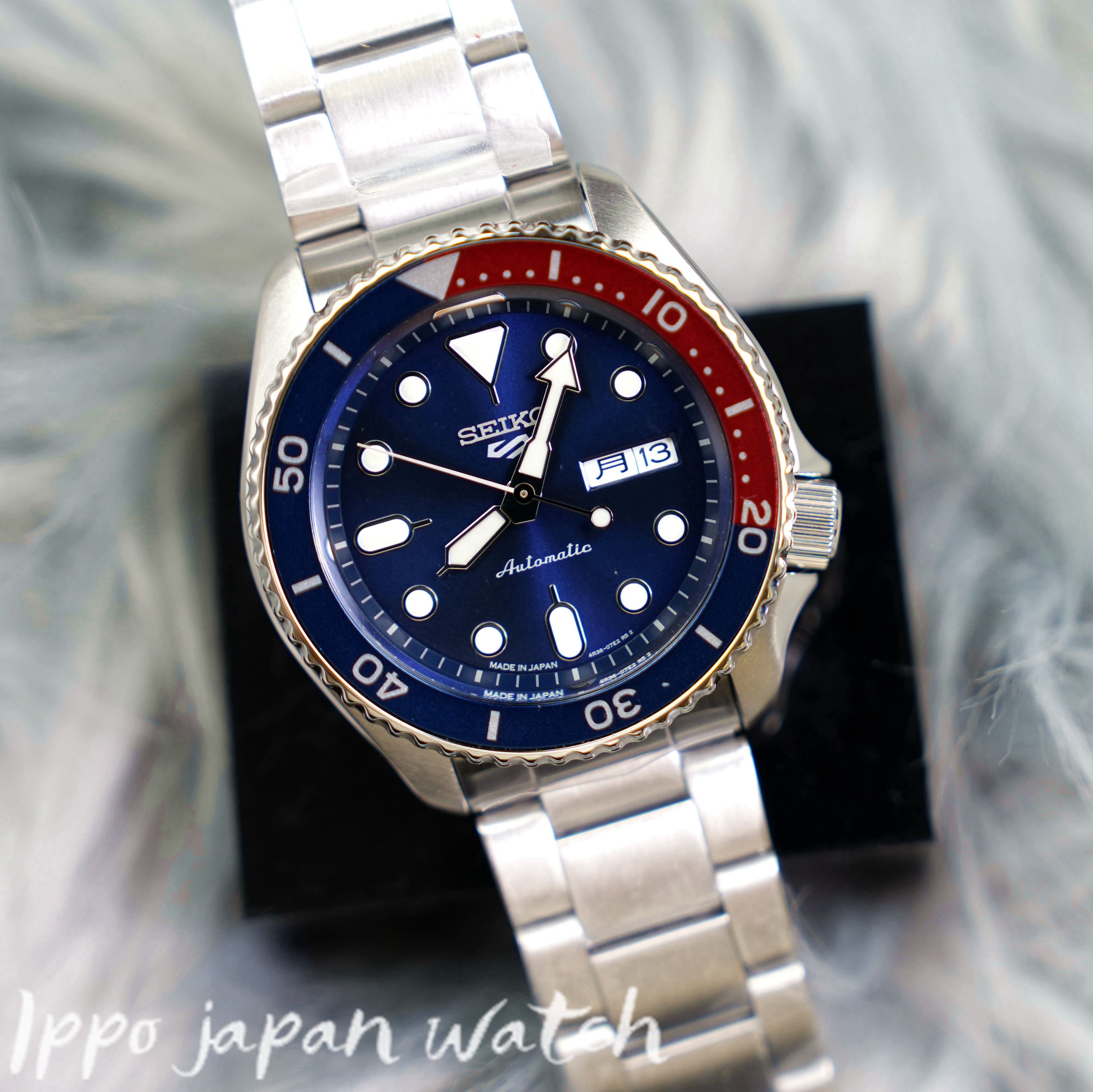 SEIKO 5 Sports Sports Style Blue Red Ref. SBSA003/SRPD53K1 watch made in  japan