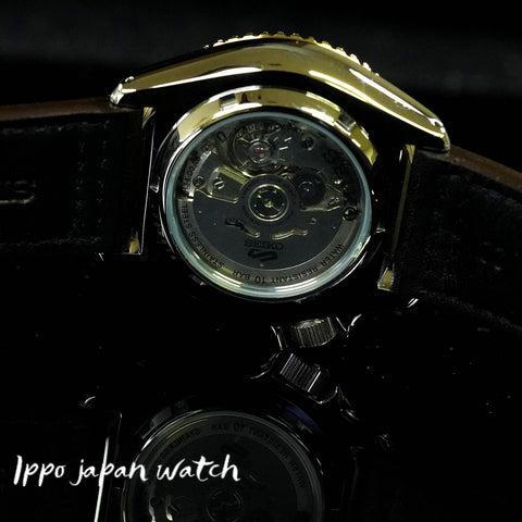 Seiko 5 Sports Automatic Mechanical GMT Men's Leather Strap Watch SBSC020/SSK036