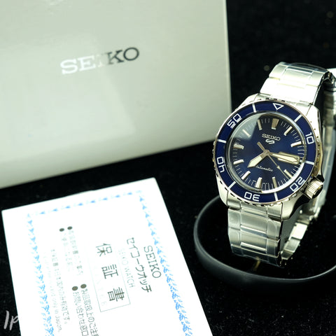 Seiko 5 sports SRPK97K1 Automatic Blue Dial Steel Bracelet Men's Watch Japan Made