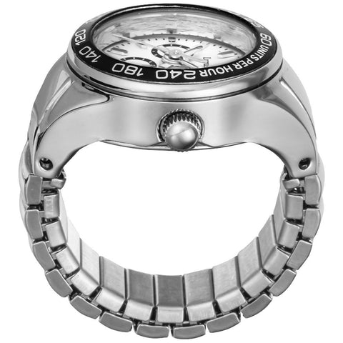 Other Overseas Manufacturers DT002SSWH Stylish Ring Watch Elegant Silver White Design 1-Year Warranty Durable Build