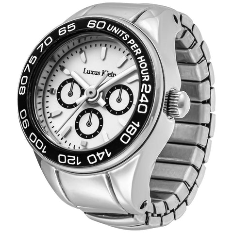 Other Overseas Manufacturers DT002SSWH Stylish Ring Watch Elegant Silver White Design 1-Year Warranty Durable Build