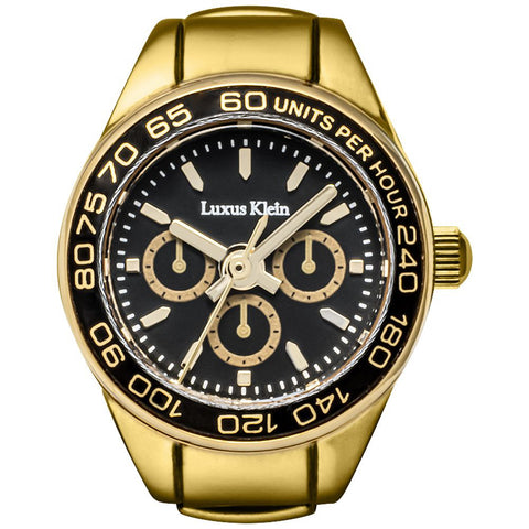 Other Overseas Manufacturers DT003YGBK Elegant Ring Watch Stylish Gold and Black Design 1-Year Warranty Water-Resistant