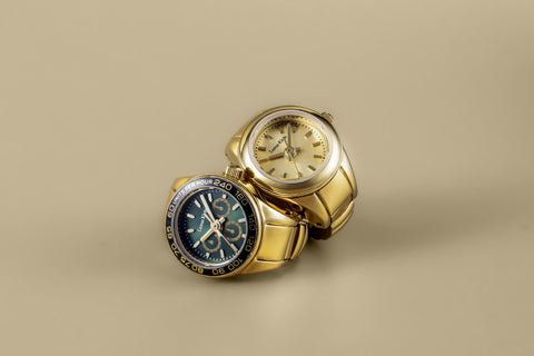 Other Overseas Manufacturers DT003YGBK Elegant Ring Watch Stylish Gold and Black Design 1-Year Warranty Water-Resistant