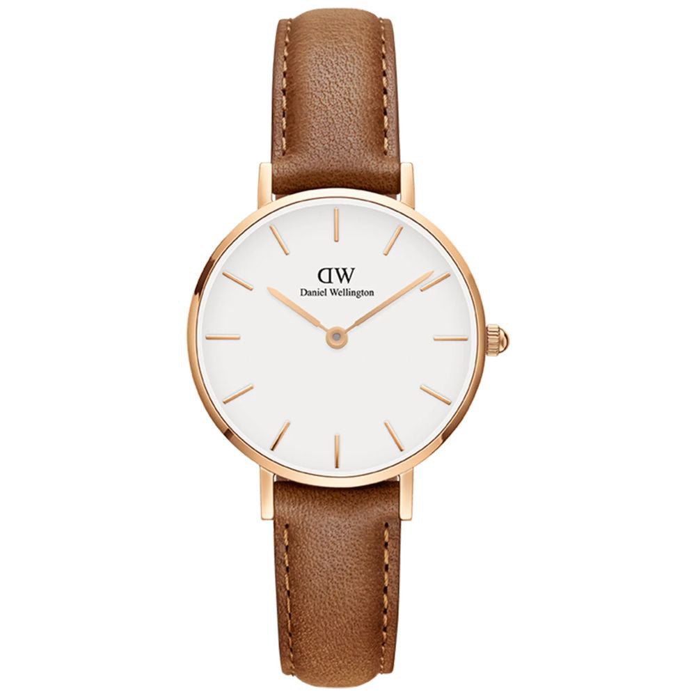 Daniel Wellington DW00100172 Watch - Elegant Women's White Dial Classic Design Rose Gold Case Leather Strap